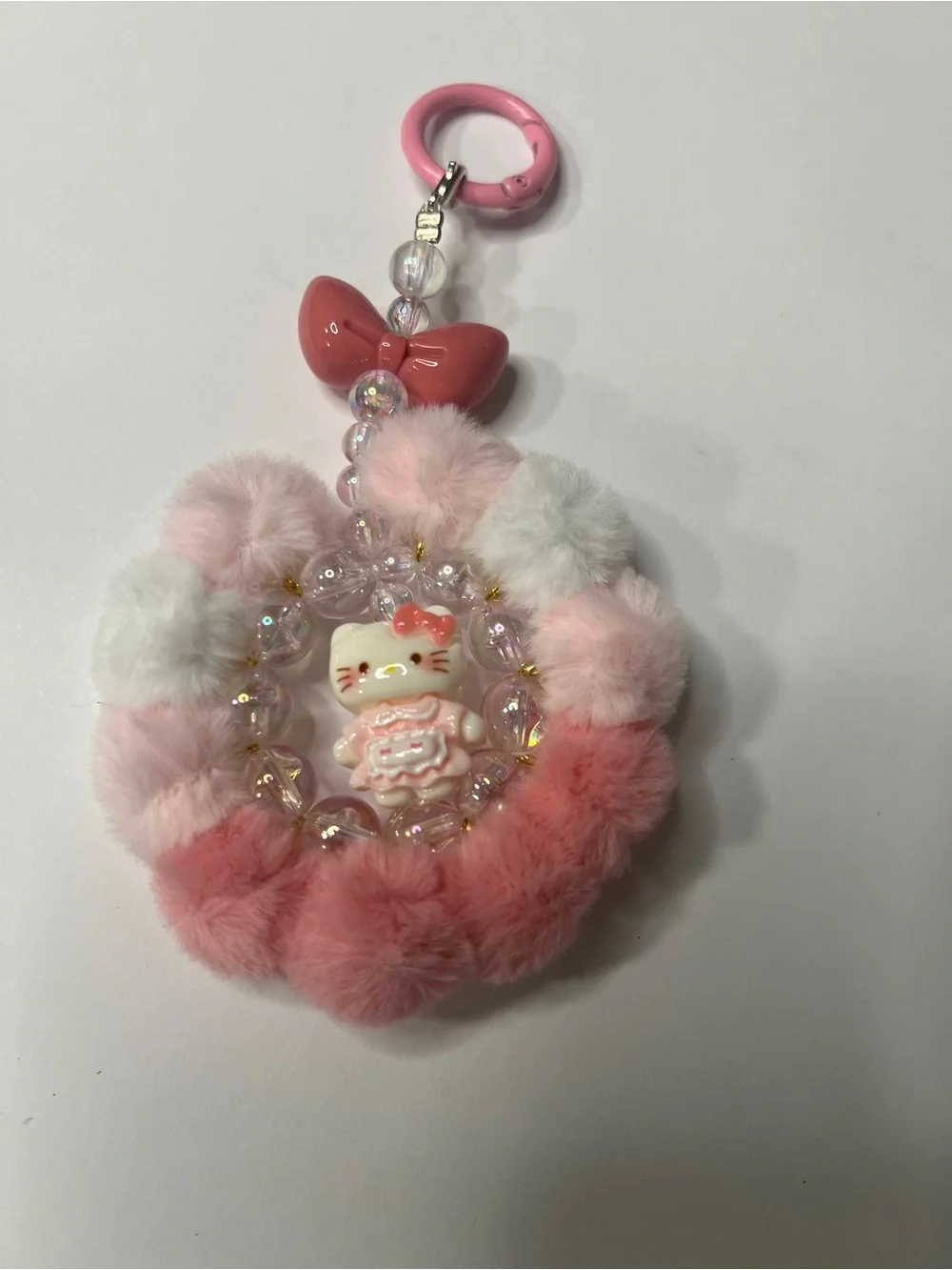 Hello kitty Pom Keychain for Kids - Cute Plush Bag Charm